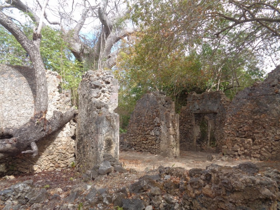 The centuries-old ruins on Kirepwe Island near on Mida Creek, Watamu of a sultanate that once was