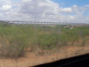 The 70m wide bridge of the standard gauge railway passing through Tsavo East National Park