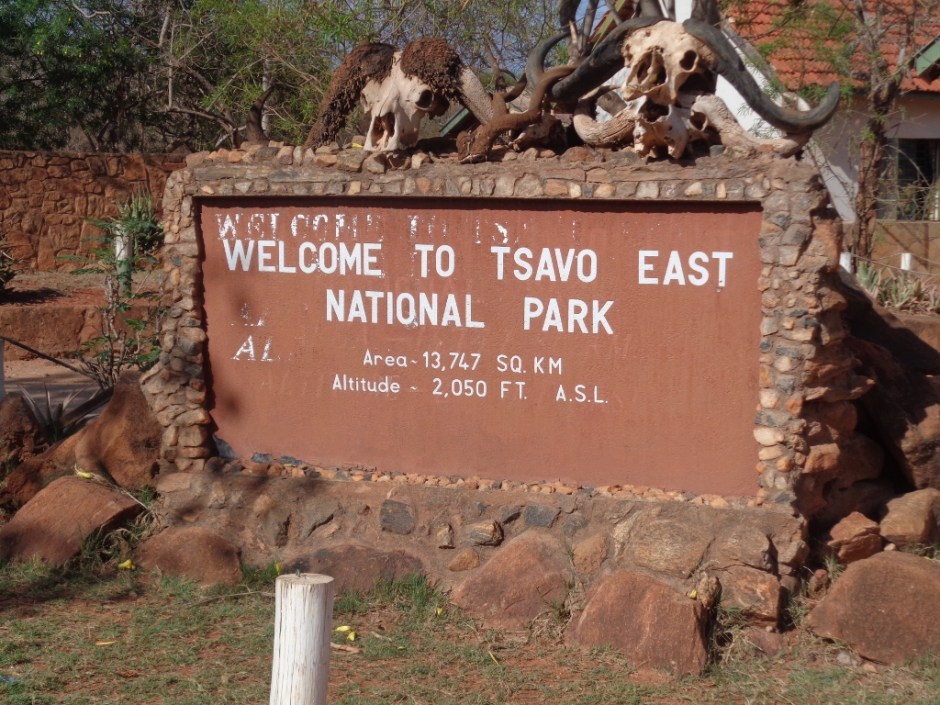 Tsavo East National Park entrance at Voi