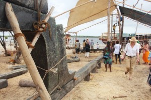 First parts of the recycled dhow assembled for construction in Lamu. Picture courtesy; Dipesh Pabari