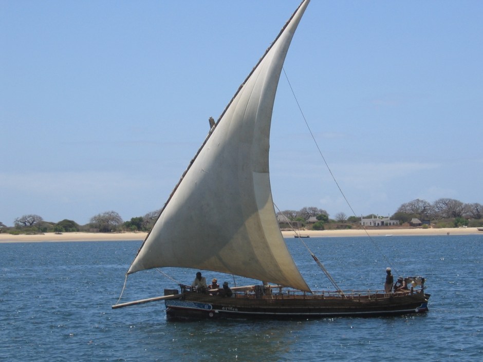 Traditonal dhow asail on Lamu seafront, Kenya coast. Picture courtesy Dipesh Pabari