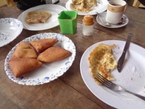 Breakfast at local restaurant in Shimoni before sailing to Kisite-Mpunguti National Marine Park Copyright Rupi Mangat
