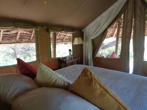 Great views from the bed of the wild plains of Africa - Tortilis Camp in Amboseli, - Copyright Rupi Mangat