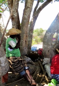 Fishers meeting at Kwasasi about the proposed coal plant in Lamu - 21 km north of Lamu on the mainlnd - copyright Maya Mangat
