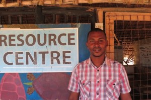 Hassan Bwanamkuu the World Wide Fund for Nature (WWF) marine project officer – a young lad from Mkokoni village Copyright Maya Mangat