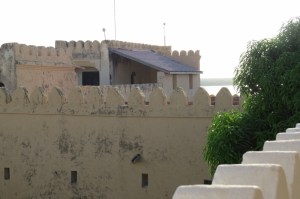 Upper floor overlooking the historial Lamu Fort -copyright Maya Mangat