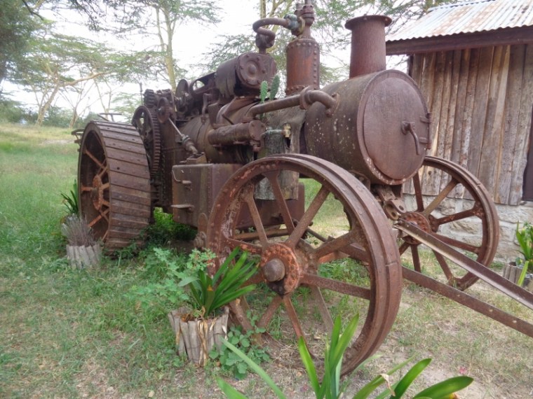 Tractor parked at Swara Plains Acacia Camp outside Nairobi - it's more than 50 years old. Copyright Rupi Mangat