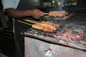Lamu street food - kebabs on fire Photo: Maya Mangat