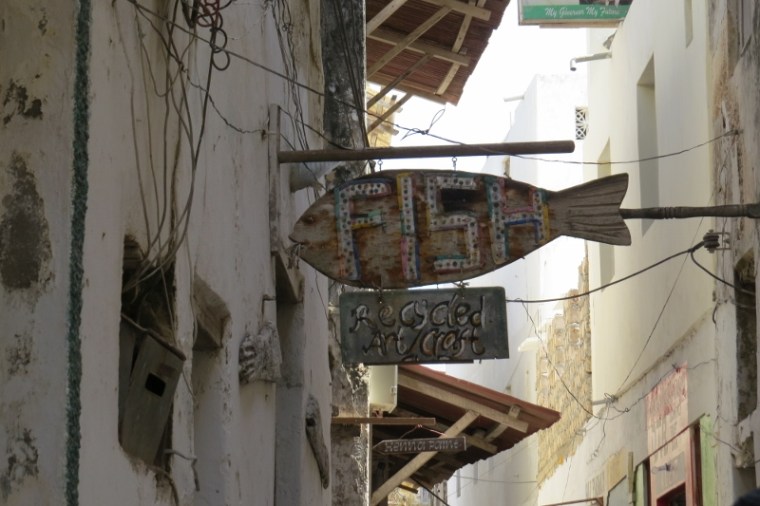 Fish - recycled art galllery on Lamu Stone Town on Lamu island Photo: Maya Mangat