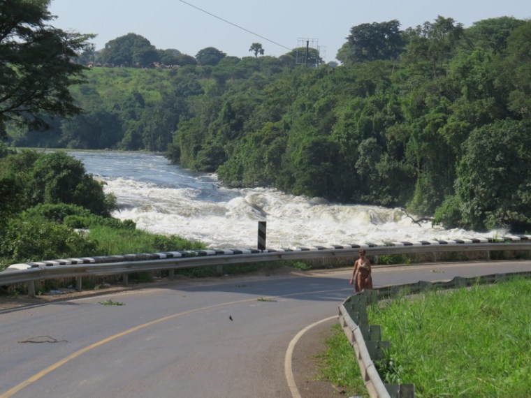 Walking across Karuma Bridge on the Nile near Murchison Falls Copyright Rupi Mangat