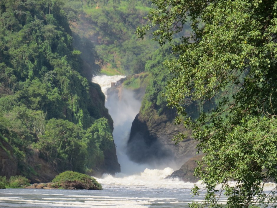 Zooming in to Murchison Falls from the boat Copyright Rupi Mangat