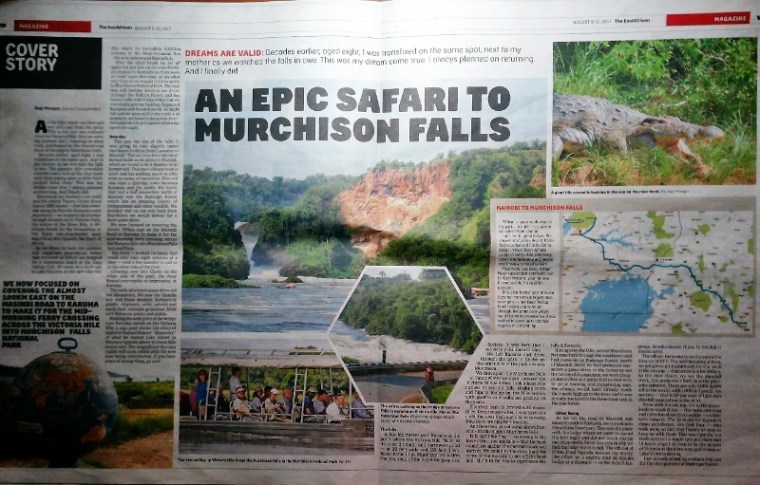 The article in The East African Nation media 5-11 August 2017 with the road map on right