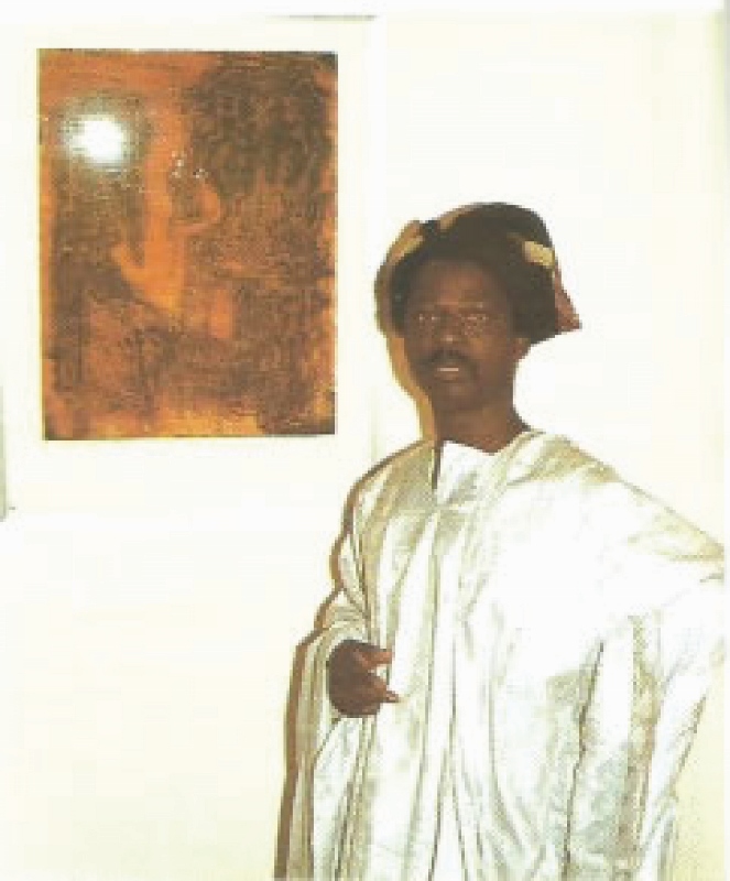 Nigerian artist Bruce Onobrakpeya at First Nigerian Festival in Nairobi in 1972 - copyright Alan Donovan