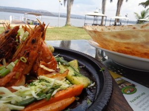 and prawns at Jinja Sailing Club Copyright Rupi Mangat