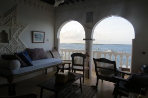 View of seafront overlooking Manda island from Shella Bahari Guest House Copyright Rupi Mangat