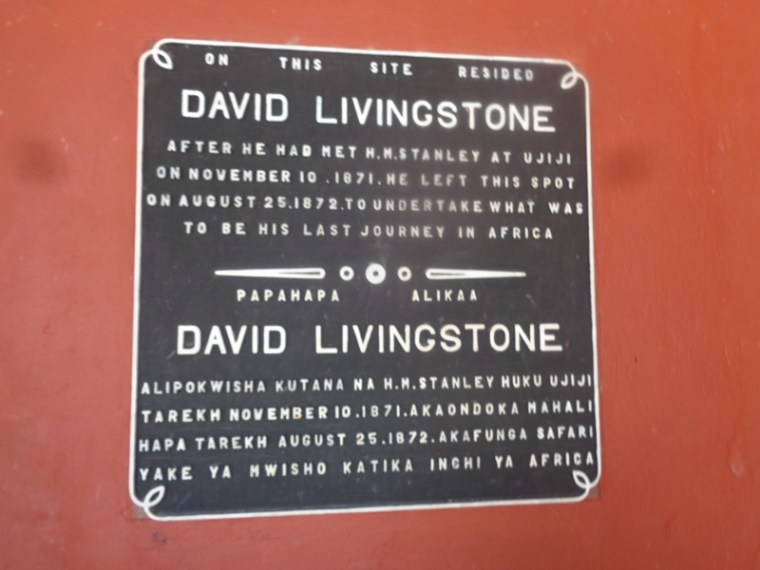 Plaque at Livingstone's house in Kazeh Copyright Rupi Mangat
