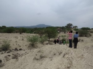 Birding with Olorgesailie the mountain in background - Copyright Rupi Mangat
