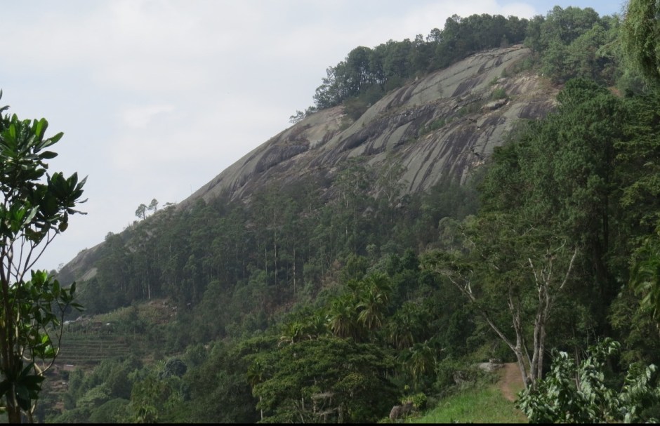 The ancient crystalline rock face of Ngangao some 260 million years oldTaita Hills - in the time of the dinosaurs. Copyright Rupi Mangat