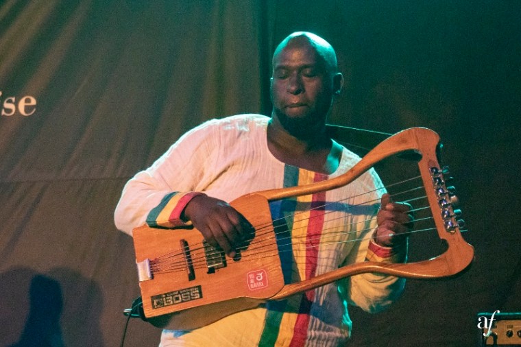 Playing the Ethiopian traditional musical instrument being played during the Pan-African Pentatonic Project - Credit Alliance Française (800x533)