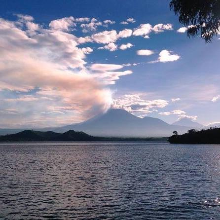 Mount Nyiragongo and Lake Kivu From Lake Kivu Serena Hotel in Gisenyi, Rwanda. Courtesy Lake Kivu Serena