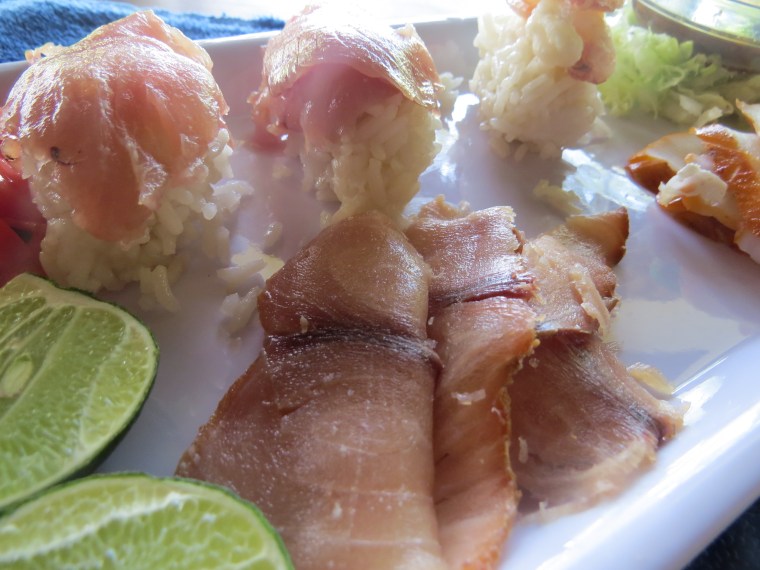 Sushi and Sashimi platter at Malindi Sea Fishling Club. Copyright Rupi Mangat