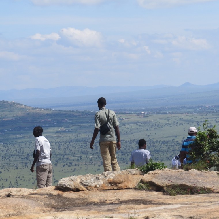 Nature Kenya members birding on Lukenya overloking the plains. Copyright Rupi Mangat one time use only (800x800)